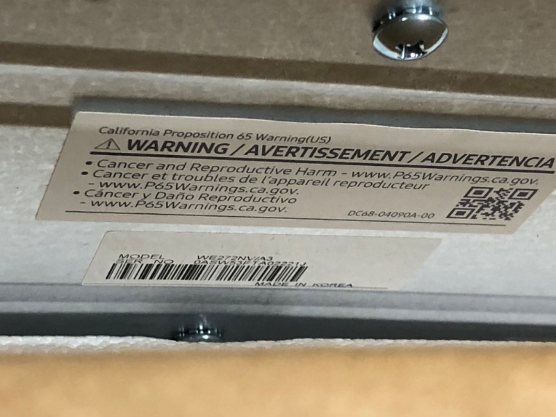 Photo 1 of SAMSUNG 27” Wide Laundry Riser Pedestal Stand for 27” Wide Front Load Washer or Dryer, Lifts Machine 6”in Height, WE272NV/A3, Stainless Steel, Brushed Black