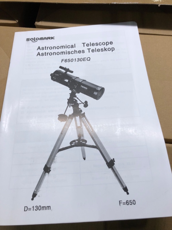 Photo 3 of Telescope 130EQ Newtonian Reflector Telescopes for Adults, Professional Telescopes for Adults Astronomy, Comes with 1.5X Barlow Lens Smartphone Adapter & 13% T Moon Filter   