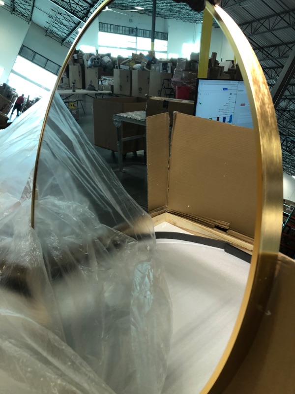 Photo 1 of 32 inch Round Mirror Circle Mirrors for Wall, Gold Bathroom Mirror for Wall Round Mirrors for Bathroom Vanity, Wall Mounted
appears new open box
