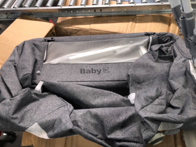 Photo 6 of BABY K Baby Bassinet Bedside Sleeper (Grey) - 3 in 1 Bedside Bassinet Crib Attach To Bed - Convertible Bassinet With Breathable Attached Mesh Side and Mattress - Baby Co Sleeper For Bedside for Infant