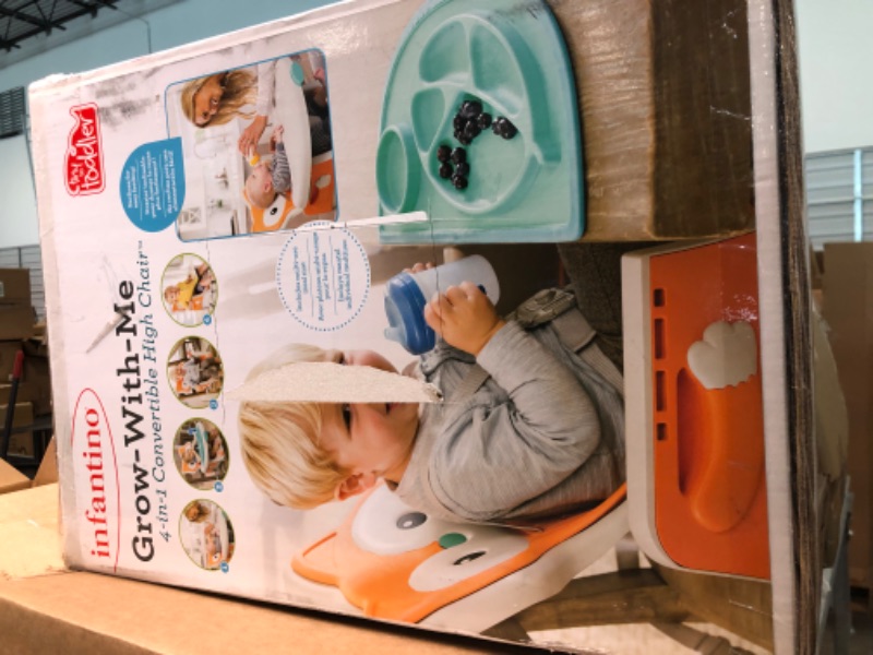 Photo 5 of Infantino 4-in-1 Highchair - Space-Saving, Multi-Stage Booster and Toddler Chair with Multi-use Meal mat and Dishwasher-Safe Tray, in a Fox-Themed Design