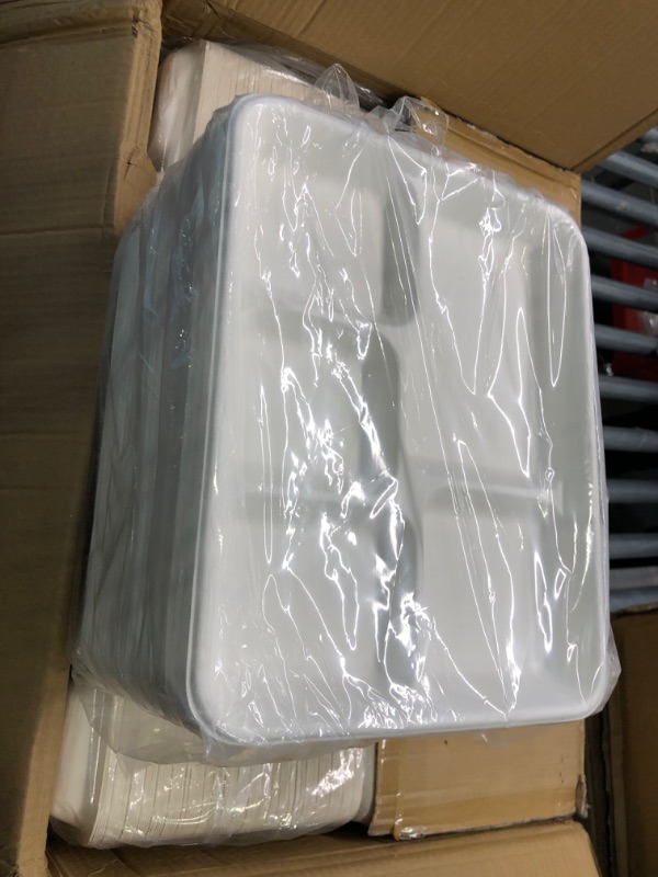 Photo 3 of 500 Pack 5 Compartment Plates, 100% Compostable Paper Plate, 10.25*8.5 inch Disposable School Lunch Trays, Eco-Friendly Bagasse Plates for School Lunch, Buffet, and Party , Perfect for Boys and Girls 500 5 compartment plates