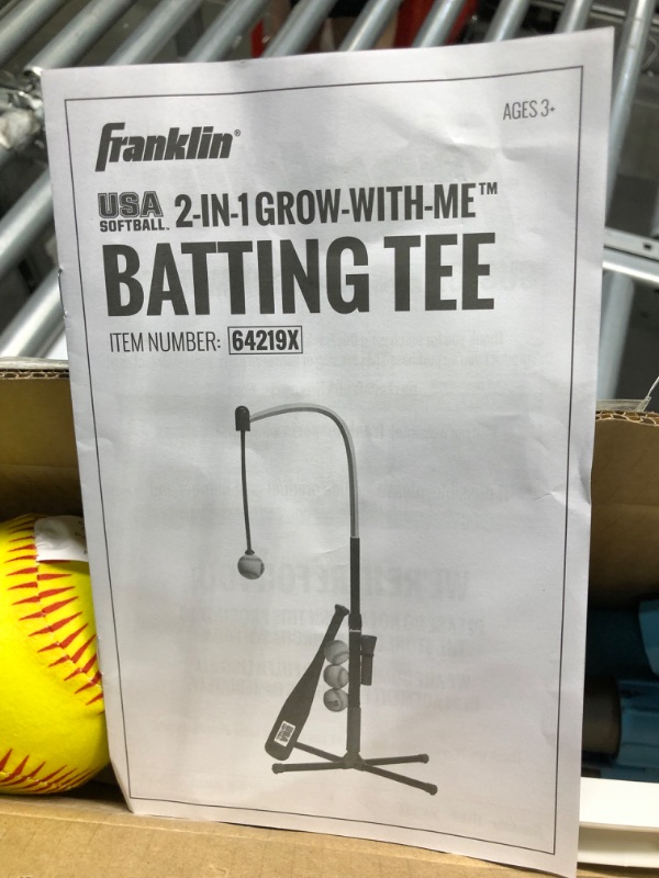 Photo 4 of Franklin Sports Grow-with-Me Kids Baseball Batting Tee + Stand Set for Youth + Toddlers - Youth Baseball, Softball + Teeball Hitting Tee Set for Boys + Girls