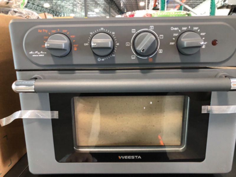 Photo 2 of WEESTA Toaster Oven Combo, 7-in-1 Convection Oven Countertop, 24.5 QT Large Air Fryer with Accessories & E-Recipes, Roast, Bake, Broil, Reheat, 1500W, Frosted Gray