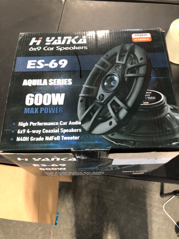 Photo 1 of H YANKA 6x9 Car Speakers,Full Range 500 Watt Max 4-Way Coaxial Car Door Speakers, Professional 6x9 Speakers Car Audio,Sound Stereo and no Distortion,Y30 Magnet Woofer and NdFeB Tweeter ?1 Pair? 6*9