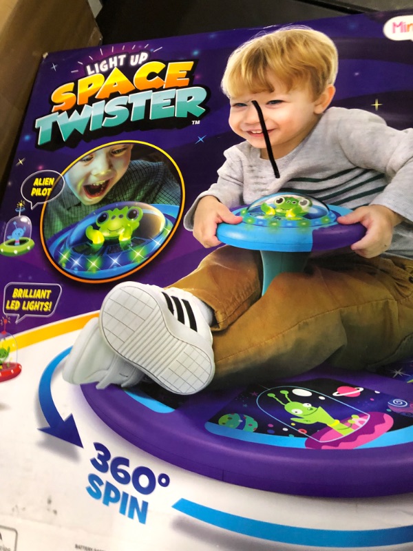 Photo 4 of MindSprout Light-Up Space Twister | 360° Sit Twist and Spin, Toddler Toys Age 2, 3, 4, 5, Birthday for Boy Girl, 18 Months +, LED Lights, Kids Toy Indoor or Outdoor for 2 Year Old (Patent Pending)