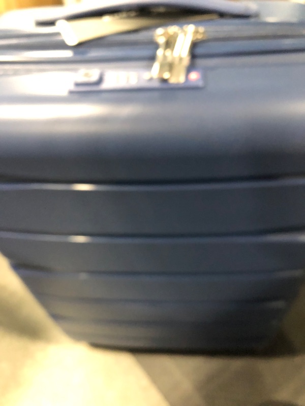 Photo 2 of Balelinko Hardside Luggage 3-Piece Set (20/24/28) Expandable Suitcase with 360°Double Spinner Wheels Polypropylene Hardshell Lightweight, Bonus Travel Umbrella Navy