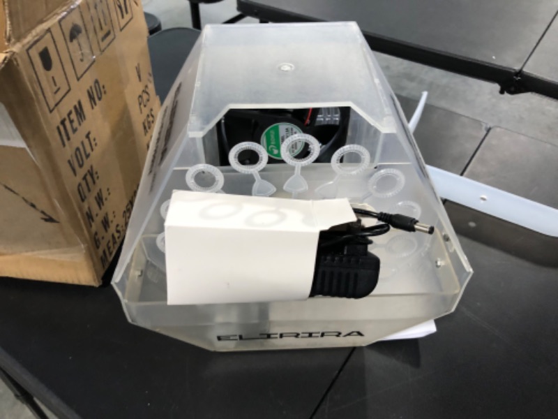 Photo 1 of ELIRIRA Transparent Portable Bubbles Machine with Colour LED Lights, Professional Automatic Bubble Maker with High Output for Outdoor/Indoor Use