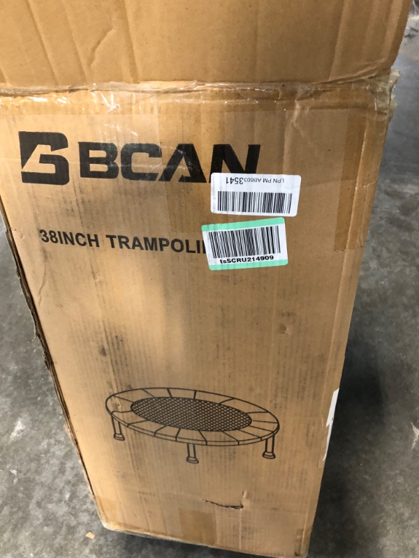 Photo 1 of BCAN 38" Foldable Mini Trampoline, Fitness Trampoline with Safety Pad, Stable & Quiet Exercise Rebounder for Kids Adults Indoor/Garden Workout Max...
