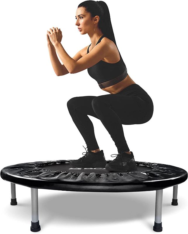 Photo 1 of BCAN 38" Foldable Mini Trampoline, Fitness Trampoline with Safety Pad, Stable & Quiet Exercise Rebounder for Kids Adults Indoor/Garden Workout Max...
