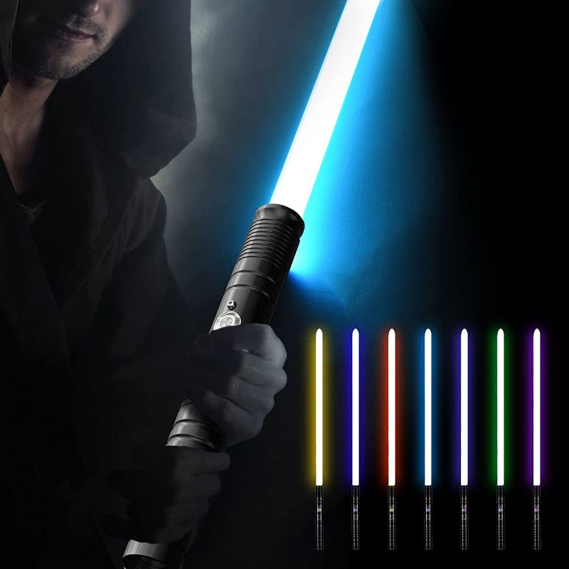 Photo 1 of Lischwert FX Lightsaber, RGB 7 Colors Metal Hilt Light Saber, Smooth Swing USB Rechargeable Light Sword with Sounds Effect for Kids Adults Cosplay (78cm Black)
