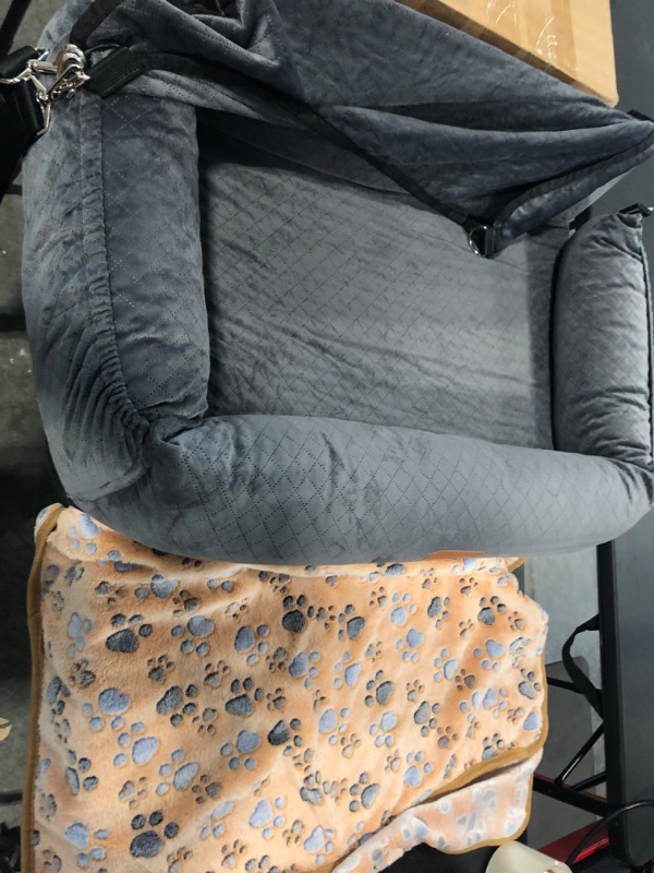 Photo 3 of Dog Car Seat for Large/Medium Sized Dogs,Dog Car Travel Bed Dog Seat Made, Comfortable and Safe;Multipurpose Design - can be Converted into a Dog Bed or a Dog Sofa Cushion. Grey-Large Dog Car Seat