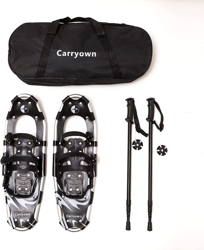 Photo 1 of Carryown 3 in 1 Light Weight Snowshoes Set for Adults Men Women Youth Kids, Aluminum Alloy Terrain Snow Shoes with Trekking Poles and Carrying Tote Bag, 14" /21"/ 25"/ 30"
