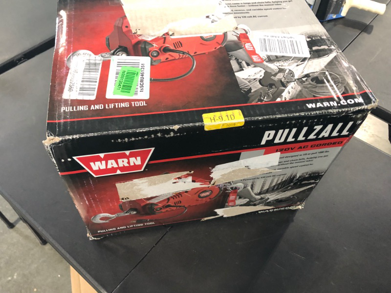 Photo 4 of WARN 885000 PullzAll Corded 120V AC Portable Electric Winch with Steel Cable: 1/2 Ton (1,000 Lb) Pulling Capacity , Red