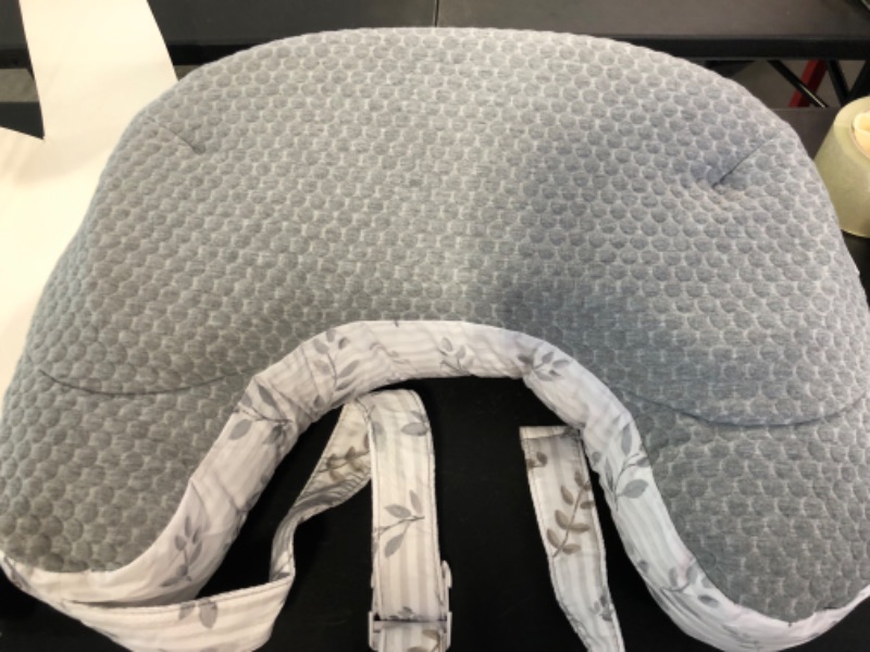Photo 1 of Boppy Nursing Pillow—Best Latch | Plus-Sized Breastfeeding Pillow with Belt Designed with Lactation Consultants | Fits All Body Types | Machine Washable| Leaf Stripe and Soft Textured Gray Gray Leaf Stripe