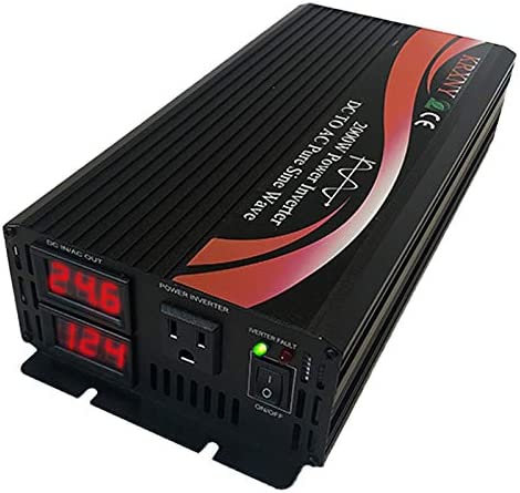 Photo 1 of KRXNY 2000W 24V DC to 110V 120V AC 60HZ Pure Sine Wave Power Inverter Converter with LED Display for Car RV Home Solar
