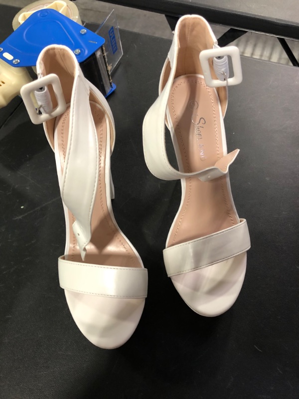 Photo 4 of Shoe Land SL-Cutesy Women's Chunky Platform Heeled Sandals Open Toe Ankle Strap Dress Pumps Shoes Size 9