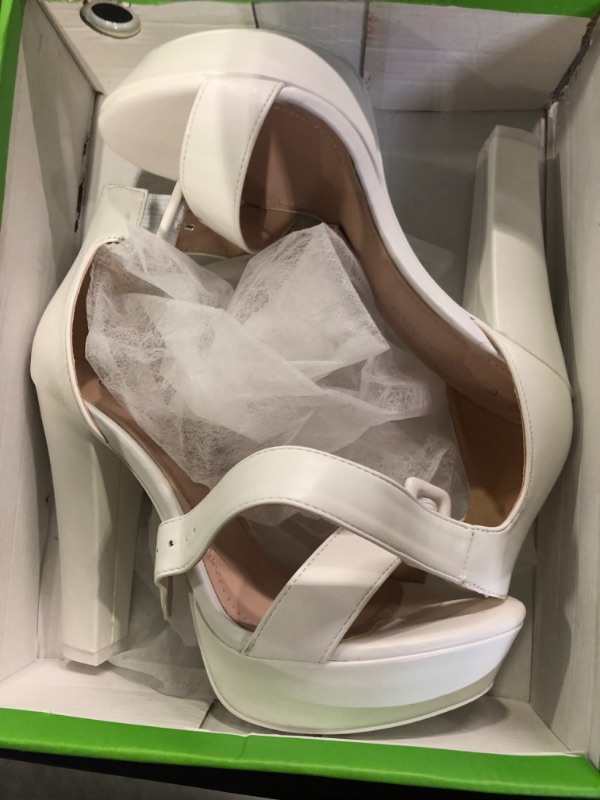 Photo 2 of Shoe Land SL-Cutesy Women's Chunky Platform Heeled Sandals Open Toe Ankle Strap Dress Pumps Shoes Size 9