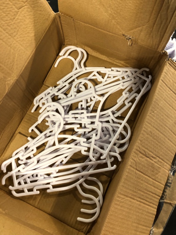 Photo 1 of Baby Hangers Plastic Kids Hangers Clothing Toddler Hangers 100 Pack Hangers for Baby Children Toddler Hangers White
