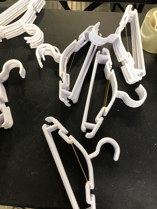 Photo 1 of Baby Hangers Plastic Kids Hangers Clothing Toddler Hangers 100 Pack Hangers for Baby Children Toddler Hangers White
