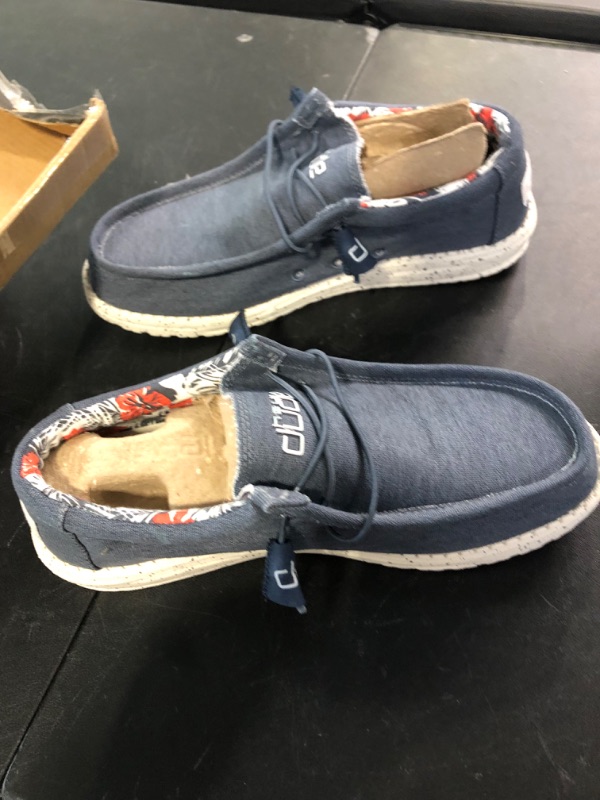 Photo 3 of Hey Dude Men's Wally Funk-Multiple Colors and Size | Men’s Shoes | Comfortable & Light-Weight 10 Women/8 Men Blue