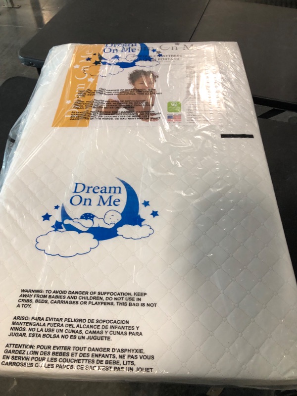 Photo 3 of Dream On Me 3" Extra Firm Portable Crib Mattress, White