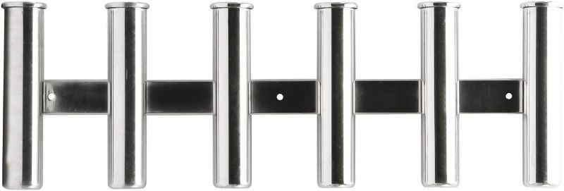 Photo 1 of Amarine Made Multi Tube Fishing Rod Rack, 316 Stainless Steel Wall/Side Mounted Rod Holder Bracket Fishing Rod Pod Pole Holder for for Boat Truck Kayak Milk Crate Golf Cart Cooler
