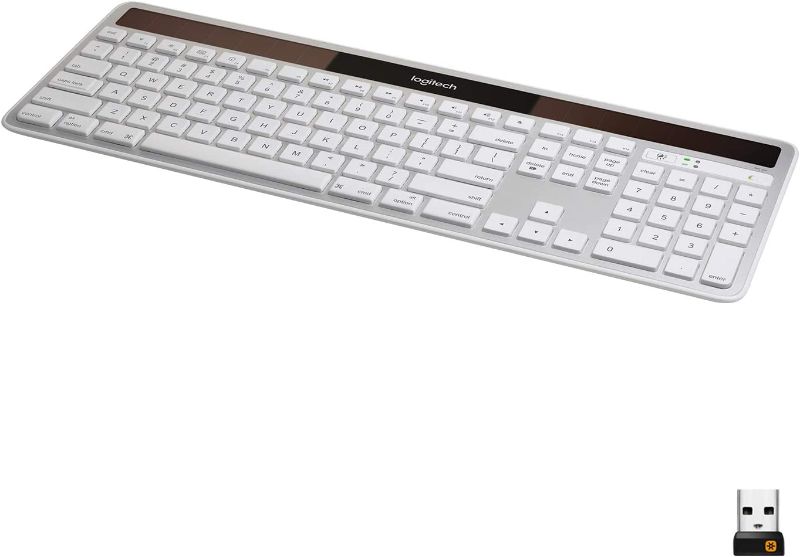 Photo 1 of Logitech K750 Wireless Solar Keyboard for Mac — Solar Recharging, Mac-Friendly Keyboard, 2.4GHz Wireless - Silver
