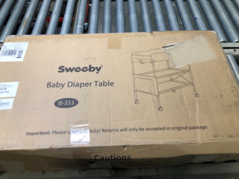 Photo 5 of Sweeby Portable Baby Changing Table, Foldable Changing Table Dresser Changing Station for Infant, Waterproof Diaper Changing Table Pad Topper, Mobile Nursery Organizer for Newborn Essentials Black