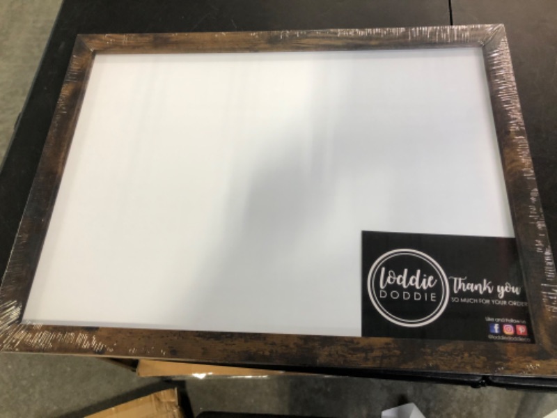 Photo 3 of Loddie Doddie - Erase Board, Dry Erase Board for Wall, Magnetic Board with Built-in Marker Tray, Erase Board for Wall with Rustic Frame, 18 inches x 24 inches 18x24 Rustic Frame