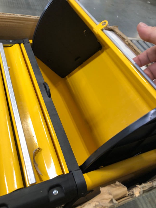 Photo 1 of BIG RED Stackable Rolling Tool Box Portable Metal Toolbox Organizer with Wheels and 2 Drawers Separate Rolling Upright Trolley Tool Chest for Garage or Workshop,Yellow,ATRJF-C305ABDY