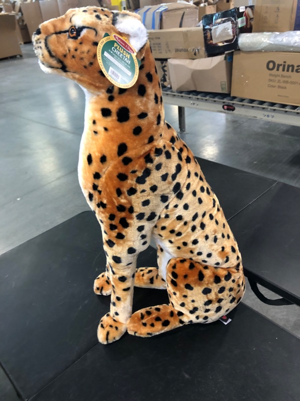 Photo 3 of Melissa & Doug Giant Cheetah - Lifelike Stuffed Animal (Stands Nearly 3 Feet Tall)