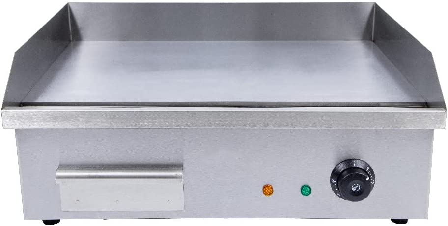 Photo 1 of 22Inch Electric Countertop Griddle - 3000W Commercial One-Piece Tabletop Flat Top Grill Stainless Steel Large Pan Griddle For BBQ Teppanyaki Cooking, Cooking Area: 22"x14", US Plug Included
