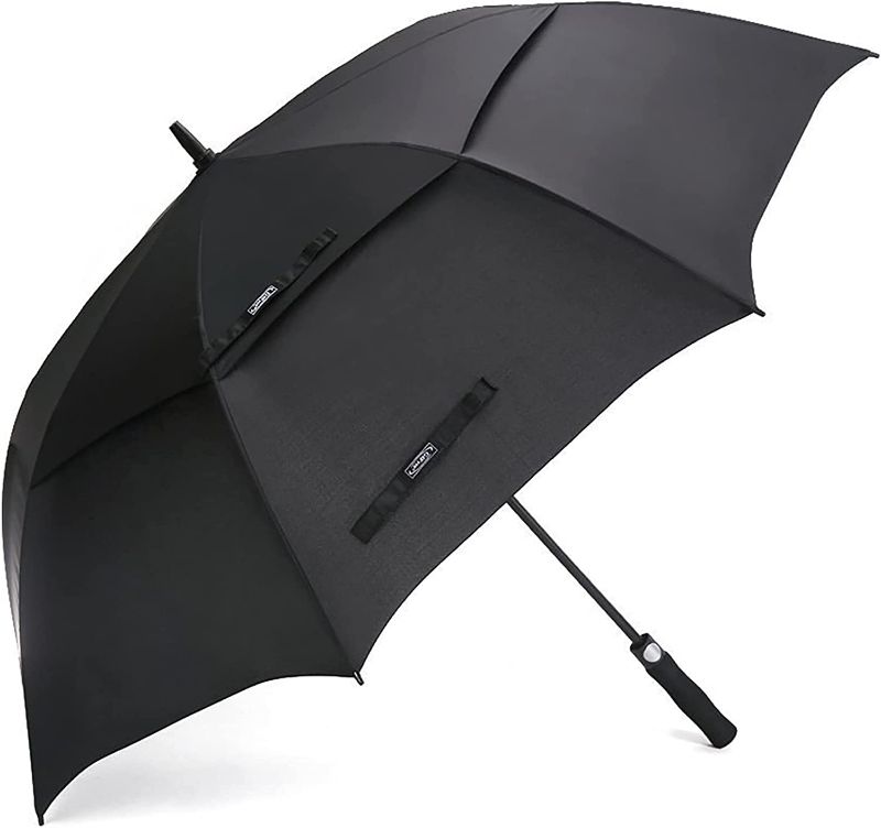 Photo 1 of  47 Inch Automatic Open Golf Umbrella Extra Large Oversize Double Canopy Vented Windproof Waterproof Stick Umbrellas
