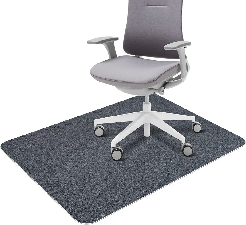 Photo 1 of Chair Mat for Hard Floors, QQpony 47"x 36" Office Chair Mat for Hardwood Floors, 1/6" Thick Premium Floor Protector Chair Mat Desk Rug for Home Office (Dark Grey)
