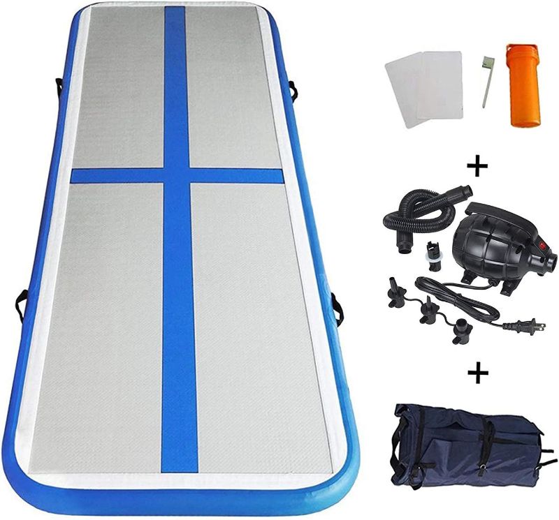 Photo 1 of EZ GLAM 10ft/13ft/16ft/20ft Air Mat Tumble Track Inflatable Gymnastics Tumbling Track Mat with Electric Air Pump for Cheerleading/Practice Gymnastics/Beach/Park/Home use
