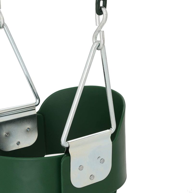 Photo 1 of Gorilla Playsets 04-0008-G/G Full Bucket Toddler Swing, Bucket, Green 60" Plastic Coated Chains, 50 Lb Capacity
