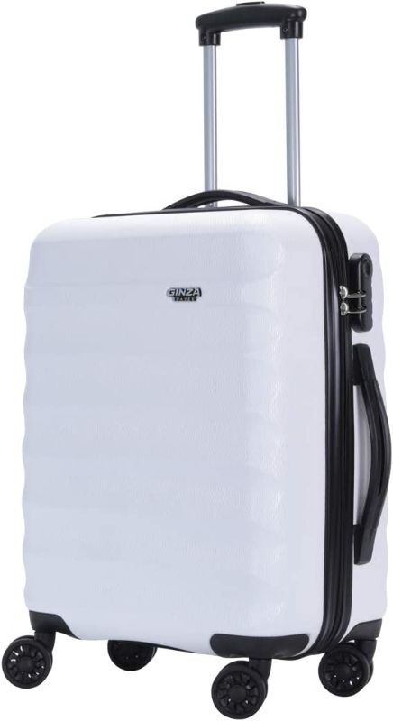 Photo 1 of GinzaTravel Anti-scratch ABS Hardside white luggage 20inch Carry-On Lightweight Spinner Suitcase

