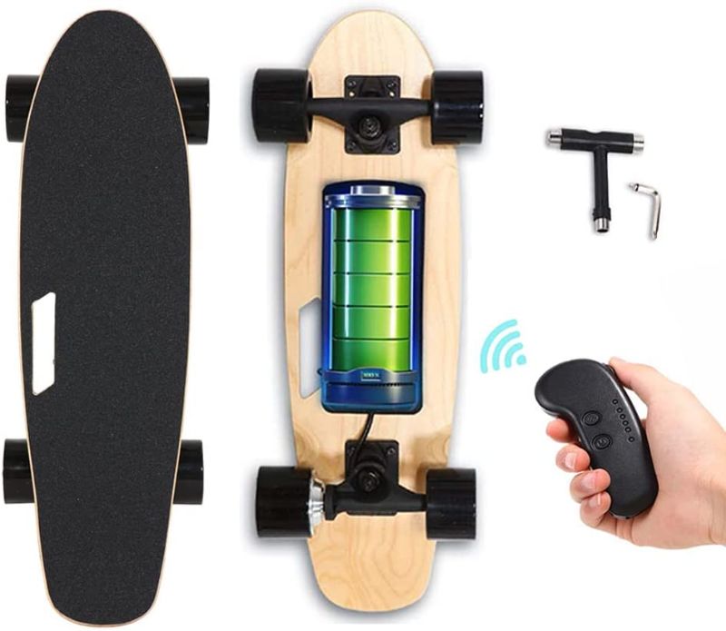 Photo 1 of Electric Skateboard with Wireless Remote Control, Electric Skateboards Longboard for Adults Beginner, 7 Layers Maple 20 MPH Top Speed, 10 Miles Range
