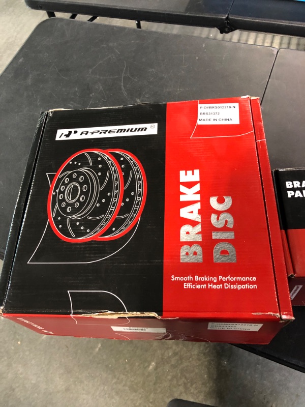 Photo 1 of A-premium 2 pack brake disc set with 2 pack brake pad set