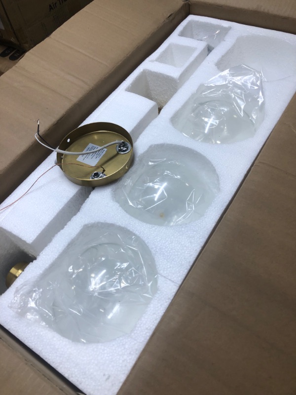 Photo 4 of Bathroom Light Fixtures, 3-Light Gold Bathroom Light, Industrial Wall Sconce Over Mirror Bathroom Vanity Light Fixture with Glass Shades, Vanity Lights for Bathroom Farmhouse Bedroom Dressing Mirror. Gold 3 light