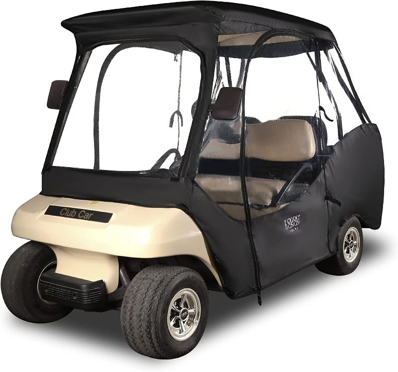 Photo 1 of 10L0L Golf Cart Enclosure for Club Car 4 Passenger Golf Cart Cover 4 Sides Zipper Doors Portable 360°Panoramic Transparent Window
