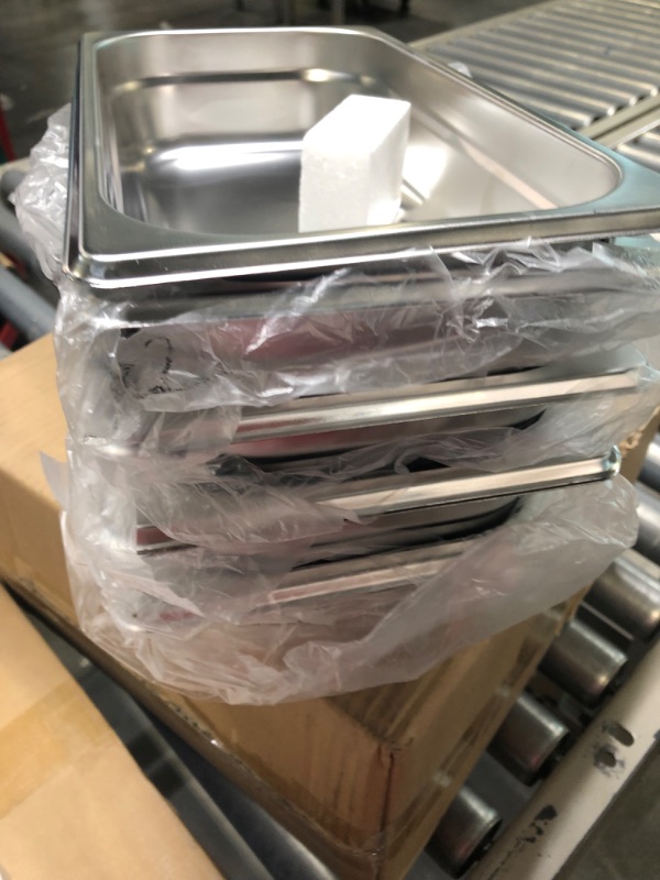 Photo 3 of BIEAMA 6 Pack Hotel Pans, 1/3 Size 2.6" Deep, NSF, Commercial Stainless Steel Pan, Steam Table Pan, Catering Food Pan 2-1/2" Deep Pan 1/3 Size