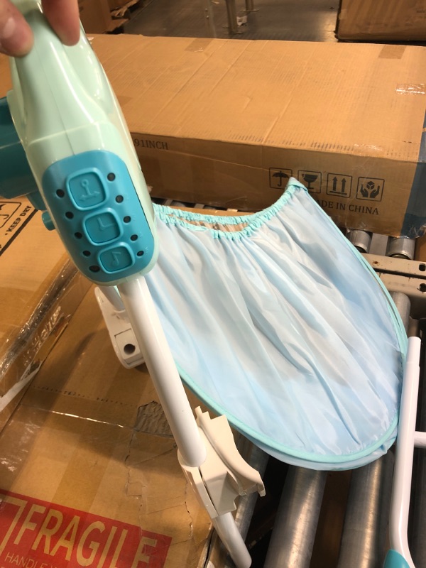 Photo 1 of Oukaning Electric Baby Swing Portable Music Swing Cradle Baby Rocking Chair for Infants Blue
