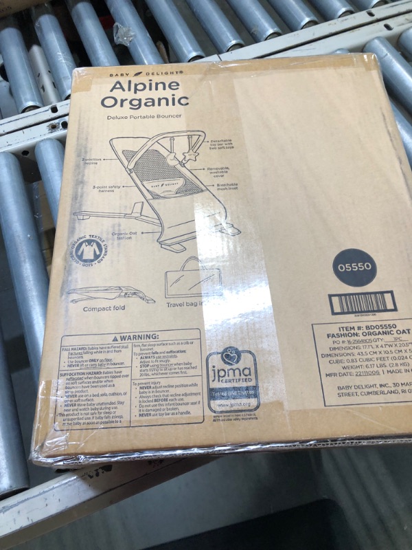 Photo 3 of Alpine Organic Deluxe Portable Bouncer - Organic Oat
