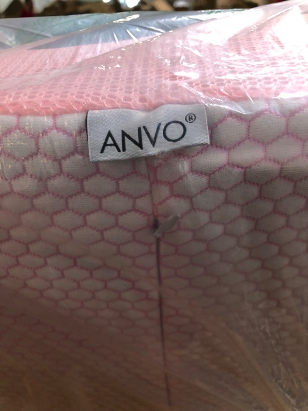 Photo 3 of Anvo Memory Foam Pillow, Neck Contour Cervical Orthopedic Pillow for Sleeping Side Back Stomach Sleeper, Ergonomic Bed Pillow for Neck Pain - Pink, Firm
