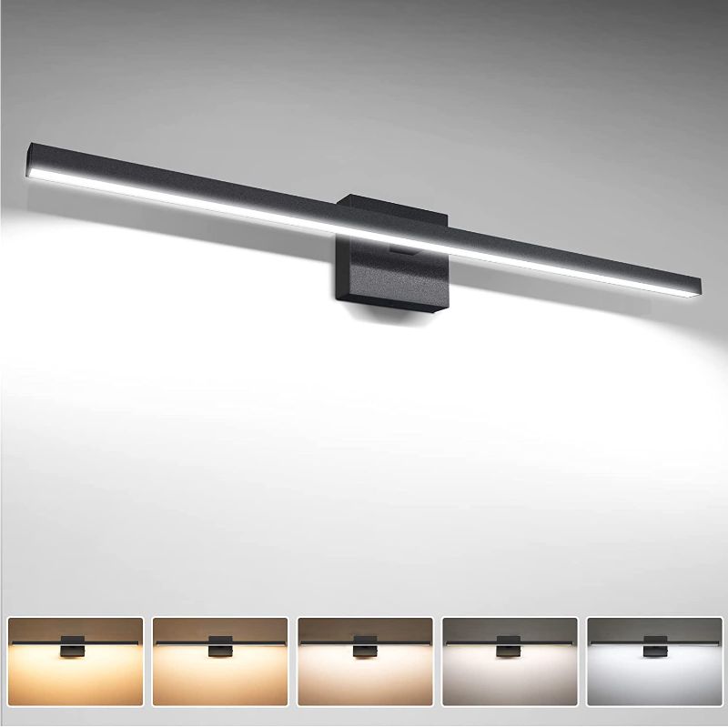 Photo 1 of VOLISUN Modern Bathroom Vanity Light 31.5 inch, 18W Dimmable 5CCT Led Bathroom Light Fixture Over Mirror, Black Bar Wall Lights for Bathroom Mirror Cabinets Bedroom-ETL Certificated