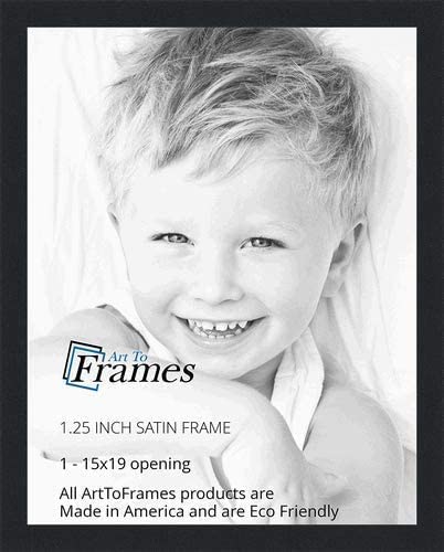 Photo 1 of ArtToFrames 15x19 inch Satin Black Picture Frame, 2WOMFRBW26079-15x19