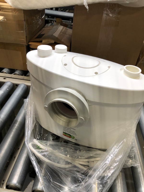 Photo 3 of 600W Upflush Toilet for Basement with Pump & AC Vent | Upflow Toilet System for Macerating Toilet, Bathroom sink & Tub Waste, White Mute, include Toilet Bowl, Water Tank & Macerator Pump SUPERFLO
