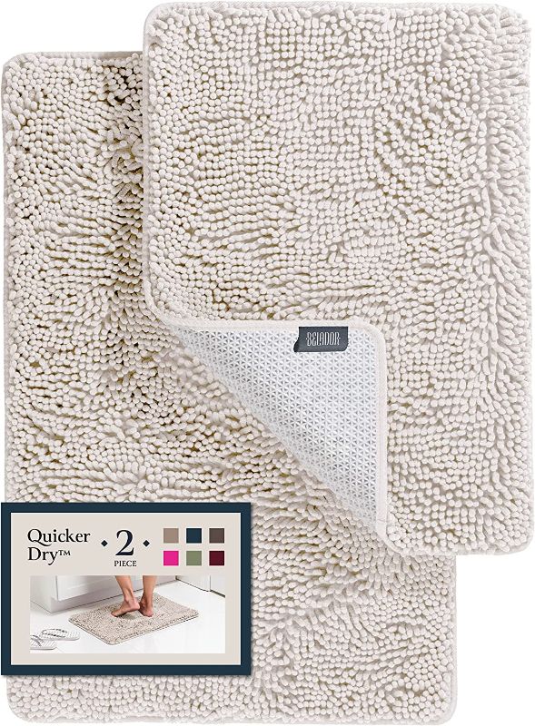 Photo 1 of Bathroom Rugs Bath Mat Set - Soft Plush Chenille Shower Mats for Bathroom Non-Slip Bath Rug with Rubber Backing, Ultra Absorbent Bath Rugs, Bathtub Mat, Bathroom Rug Mats - 30x10 pack of 14.